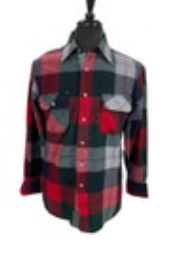 Oleg Cassini Mens Small Wool Nylon Blend Red Green Plaid Single Needle Tailoring