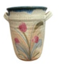 Vintage Russell Wood Studio Art Pottery Vase Utensils Seagrove North Carolina 94