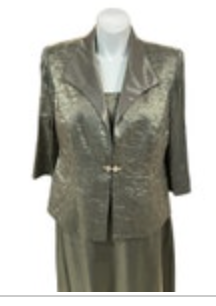 ALEX EVENINGS Womens Plus 2-Piece set Jacket/Gown Long Dress Formal Mother Bride