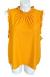 J. Crew Plus Size 3X Top Orange Swiss Dot Ruffle Collar Tank Sleeveless