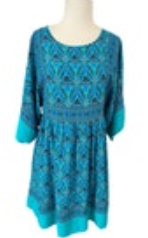 R. Vivimos XS 0/2 rayon Nwt Blouse Tunic Dress Blue Paisley Beach Casual
