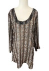 Tommy Bahama Womens Swimsuit Coverup Animal Print Sheer Flowy Beaded Neck Sz. M