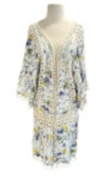 Anthropologie Longline Duster Kimono Womens OS Floral Boho Peasant Hippie