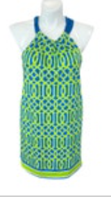 Mudpie Large Womens Dress Blue Green Arched Pattern Sundress Tied Straps