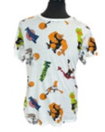 Space Jam Looney Tunes Monstars Tune Squad Graphic T Shirt White Size Large