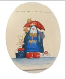 Noah's Ark Folk Art Painting Hand Painted On Wood Signed Country Cute Bible Holy