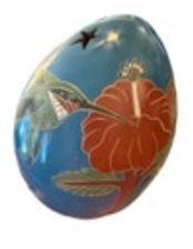 Handmade Terra Cotta Glazed Luminary Candle Holder Hummingbird Tea Light Signed