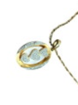The Danbury Mint Gold Plated Diamond Mother Pearl 18" Necklace Personalized
