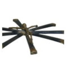 Brutalist Metal Nail Crucifix Sculpture Handmade 3.5” HHP