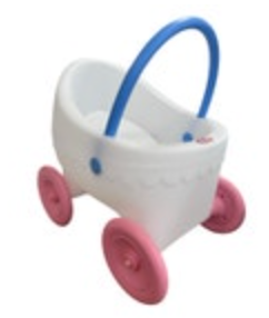 Little Tikes White Child Size Baby Doll Stroller Vintage Plastic Buggy Pram Pink