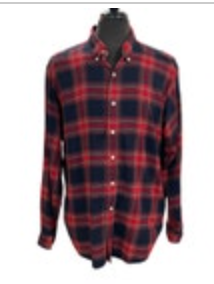 Polo Ralph Lauren Classic Fit Red & Navy Plaid Flannel Shirt Men’s XL Button Up
