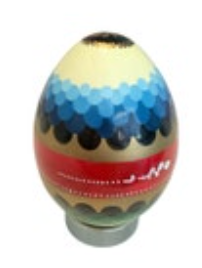 Pysanka Wooden Polish Easter Egg Art Hand Painted Multicolor Layered Dot