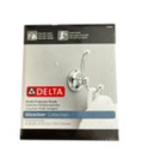 New Delta Multi-Purpose Double Hook Silverton Collection Chrome Model 132890