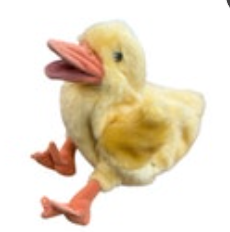 Folkmanis Hand Puppet Yellow Duckling Plush Duck 9” Stuffed Animal Toy