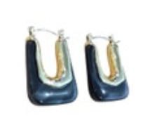 Gray Tortoise Resin Hoop Earrings Geometric Irregular Acrylic Fashion Jewelry