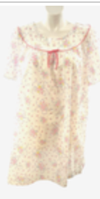 Vintage 70s Lingerie by Dixie Belle White Floral Night Gown with Pockets NWT