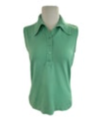 Vintage 70s Knitwear by DiFini Green Sleeveless Polo Retro Collar READ