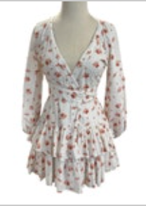 Maia Bergman XS Floral Ines Lined Dress Eyelet Wrap Pink White Travel Beach Grad