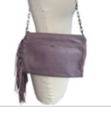 ANYA HINDMARCH Newman Shoulder Bag Crossbody Palma Gray Leather Chain Strap