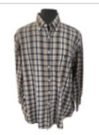 T. Harris London Men’s XL Gentleman's Fit Oxford Dress Shirt Blue Brown Plaid