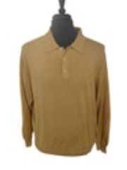 Brooks Brothers Sweater Men L Gold 1/4 Button Cotton Lightweight Business Casual