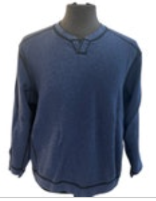 Tommy Bahama Black and Blue Reversible Henley Sweatshirt Sweater Size L READ