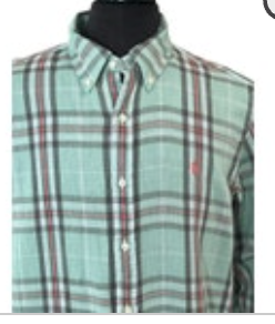 Polo Ralph Lauren Authentic Denim Goods Mens Green Plaid Shirt Sz L Untucked Fit