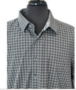 Robert Graham Shirt Gray Brown Geometric Long Sleeve Flip Cuff Skull Design READ