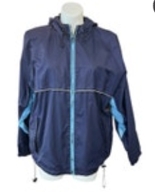 Sideout Vintage Unisex Hooded Large Navy Blue Full Zip Windbreaker