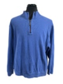 Tommy Bahama Blue & Gray Reversible 1/4 Zip Pullover Sweatshirt Size L