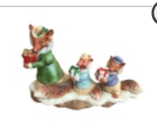 Fitz And Floyd Holiday Hamlet “Delivering Gifts” Enchanted Forest ‘93 No Box