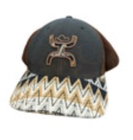 Hooey Aztec Mesh Trucker Hat Cap Western Black Brown Adjustable Snap Back Ranch