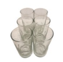 6 MCM Libbey Crisa Impressions Pinched Clear Glasses Tumblers Set