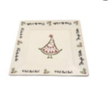 St Nicholas Square Tis the Season 10.25” Square Dinner Plate Christmas Tree