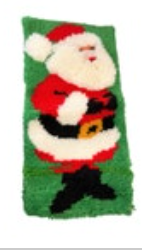 Vintage 70s Santa Latch Hook Rug Wall Hanging Christmas Holiday MCM Kitschy