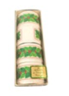 Vintage Hallmark Christmas Holly Leaves with Berries Napkin Rings Set of 4 New
