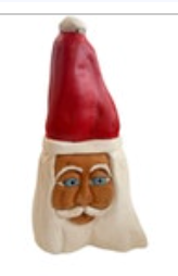 Large Hand Carved Santa Head Wood Handmade ‘94 Hand Painted Signed