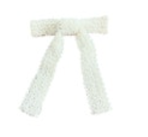 Gorgeous Pearl Beaded Large Bow Hair Clip Preowned Wedding Clip Paris Barrette