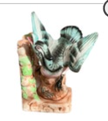 Wildlife Birds In Flight Hand Painted Bookend Multicolor Porcelain Japan Vtg One