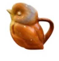 Vintage Japan Hand Painted Bird Creamer Pitcher Milk Orange