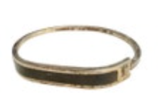 Vintage Alpaca Mexico Silver Cuff Bracelet Onyx Inlay Bangle Hinged