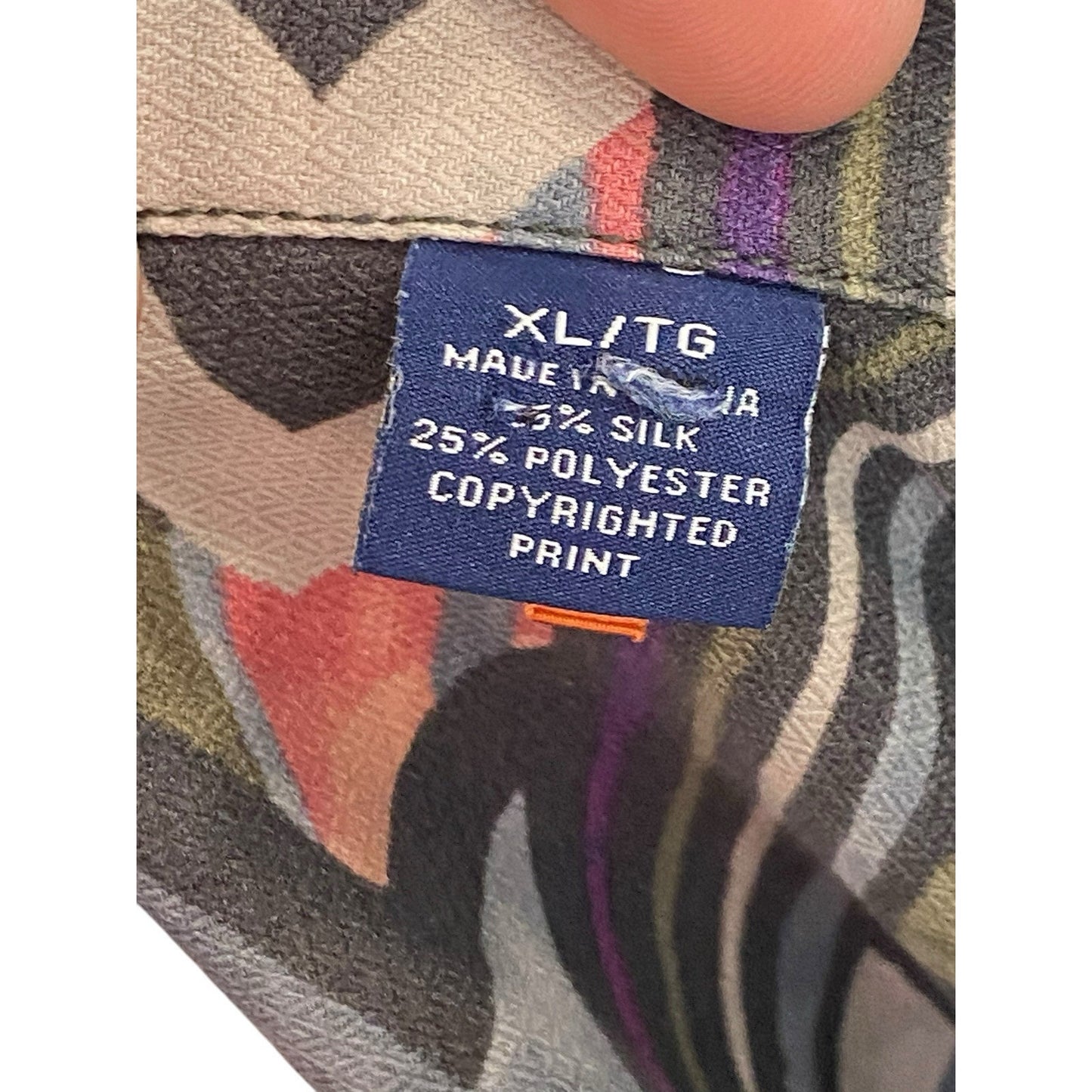 Tommy Bahama Button Up Shirt Mens XL Island Zone Silk Blend Short Sleeve Geometr