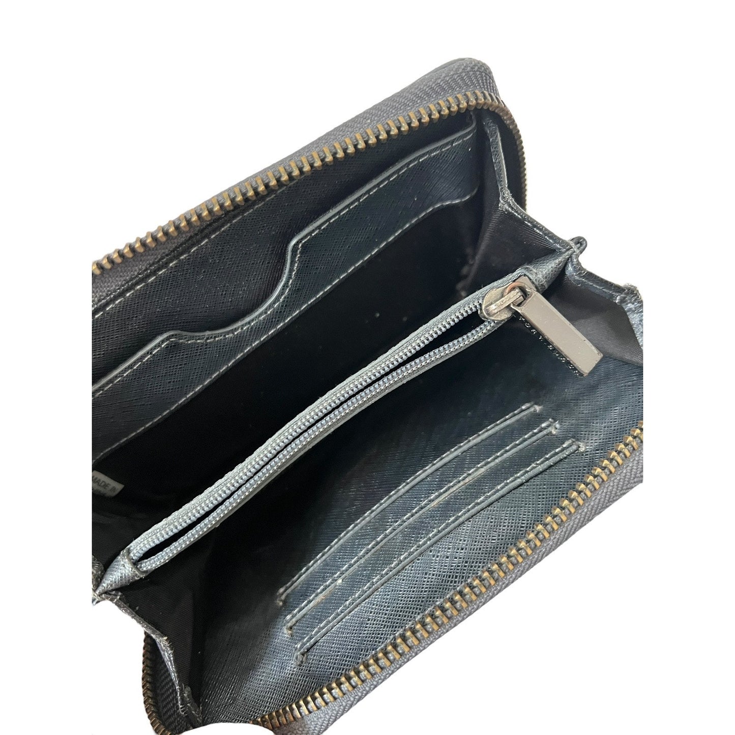 Tory Burch Wristlet Zip Wallet Missing Strap Gun Metal Gray
