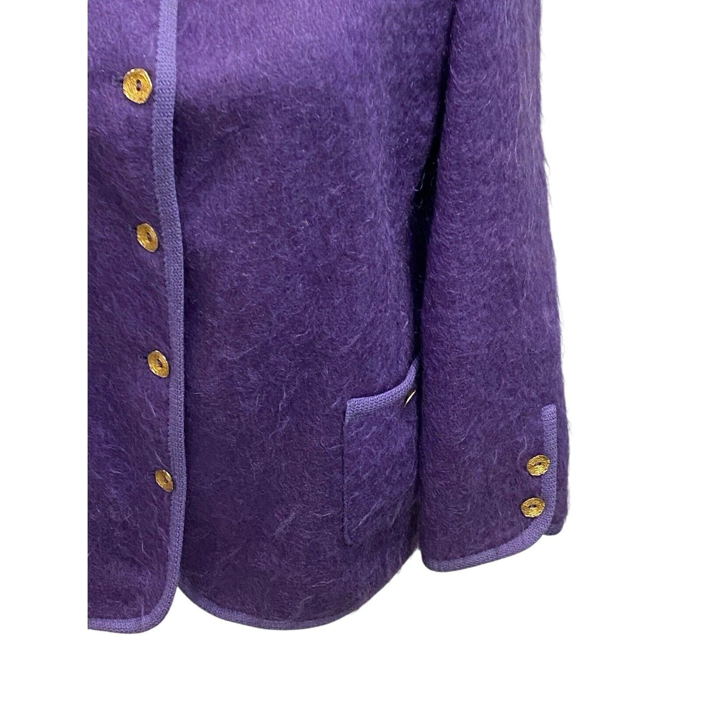 14 Rannoch Design Womens Blazer Jacket Royalty Purple Wool Mohair Scotland Vtg