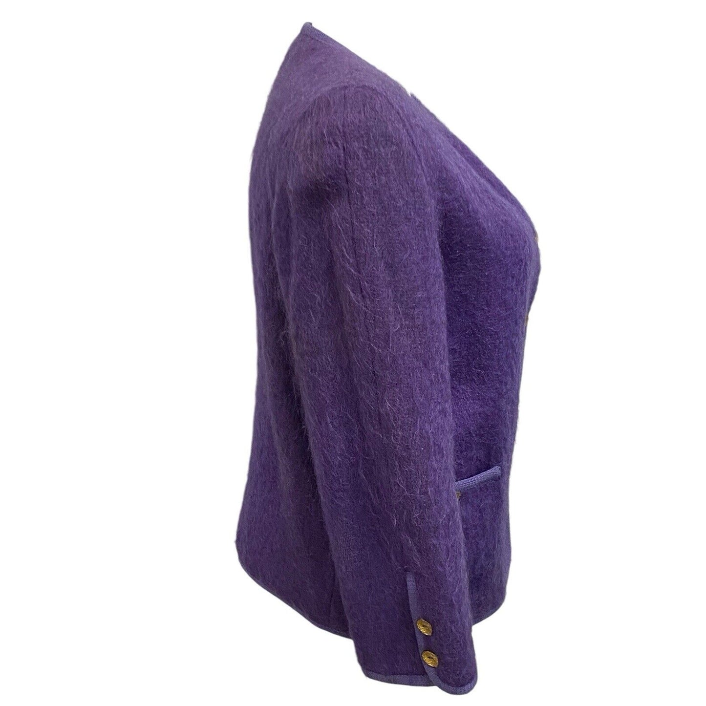 14 Rannoch Design Womens Blazer Jacket Royalty Purple Wool Mohair Scotland Vtg