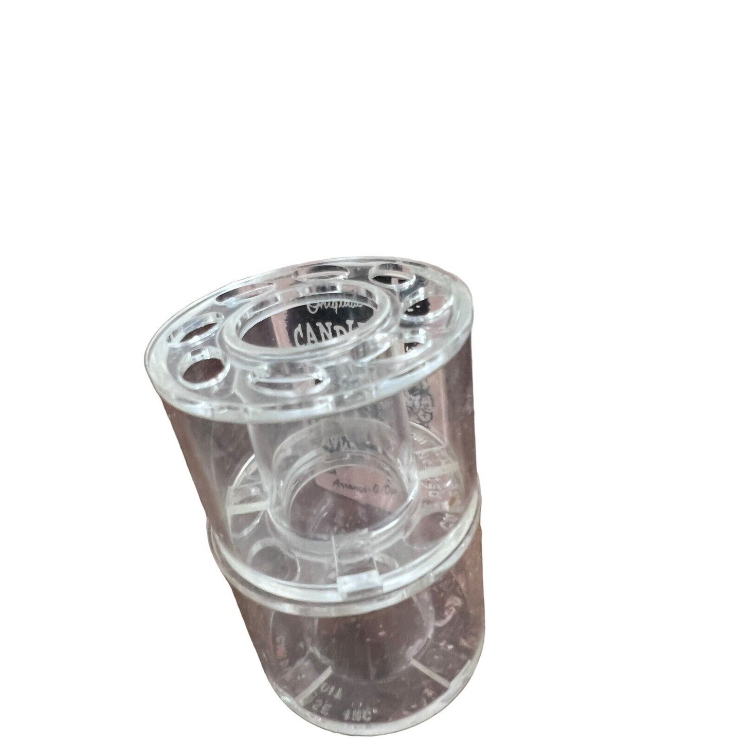1950’s Candle Vase Plastic Flower Frog For Taper Candles 2 Pieces Original Box