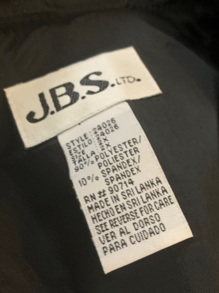 2X J.B.S. Ltd. Vintage 1980s Black Velvet Sparkle Jacket Mandarin Collar Silvertone Clasps