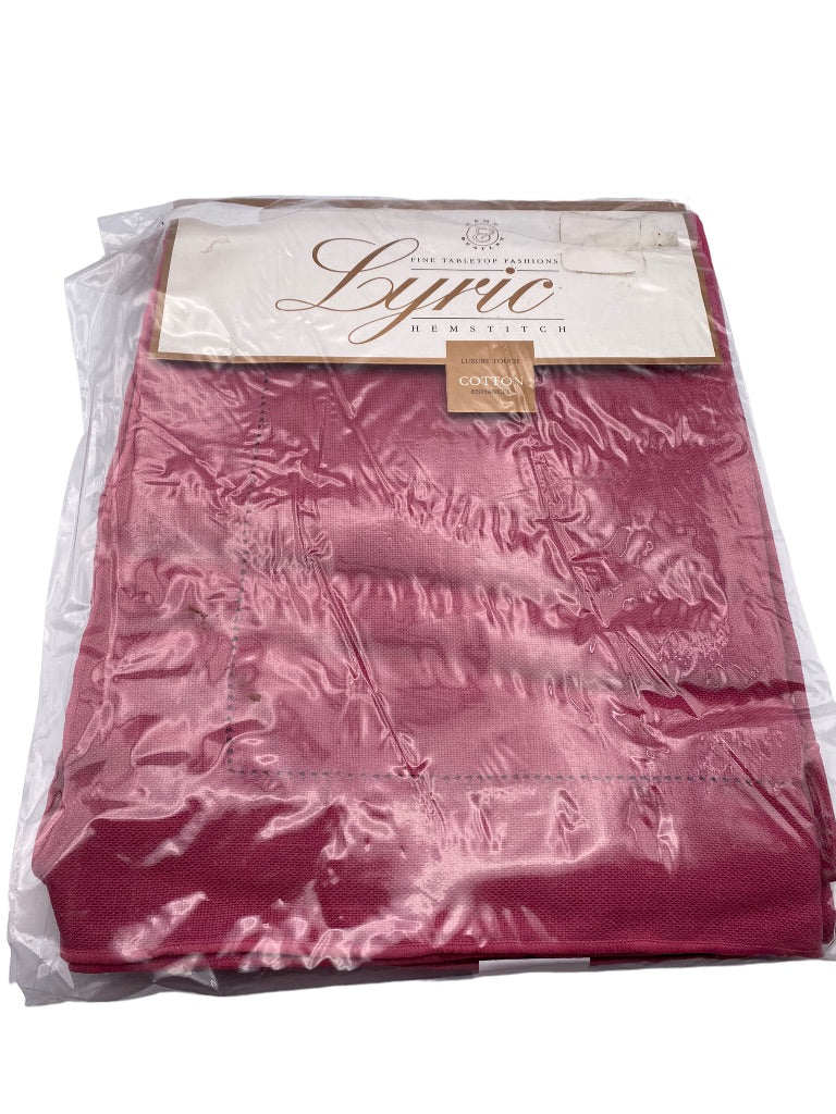 Lyric Hemstitch Berry Cotton Enhanced 60" x 104" Oblong Tablecloth