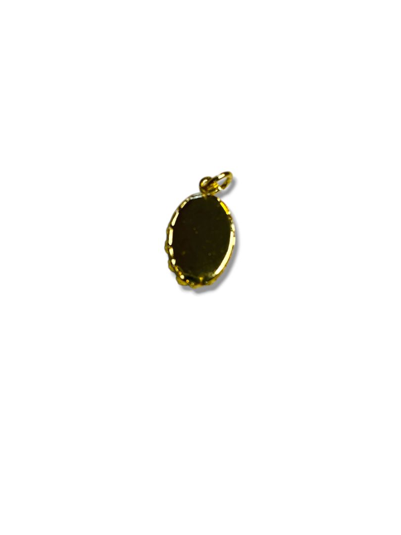 Cameo Rose Pendant Charm .6" Black White Delicate Goldtone Setting