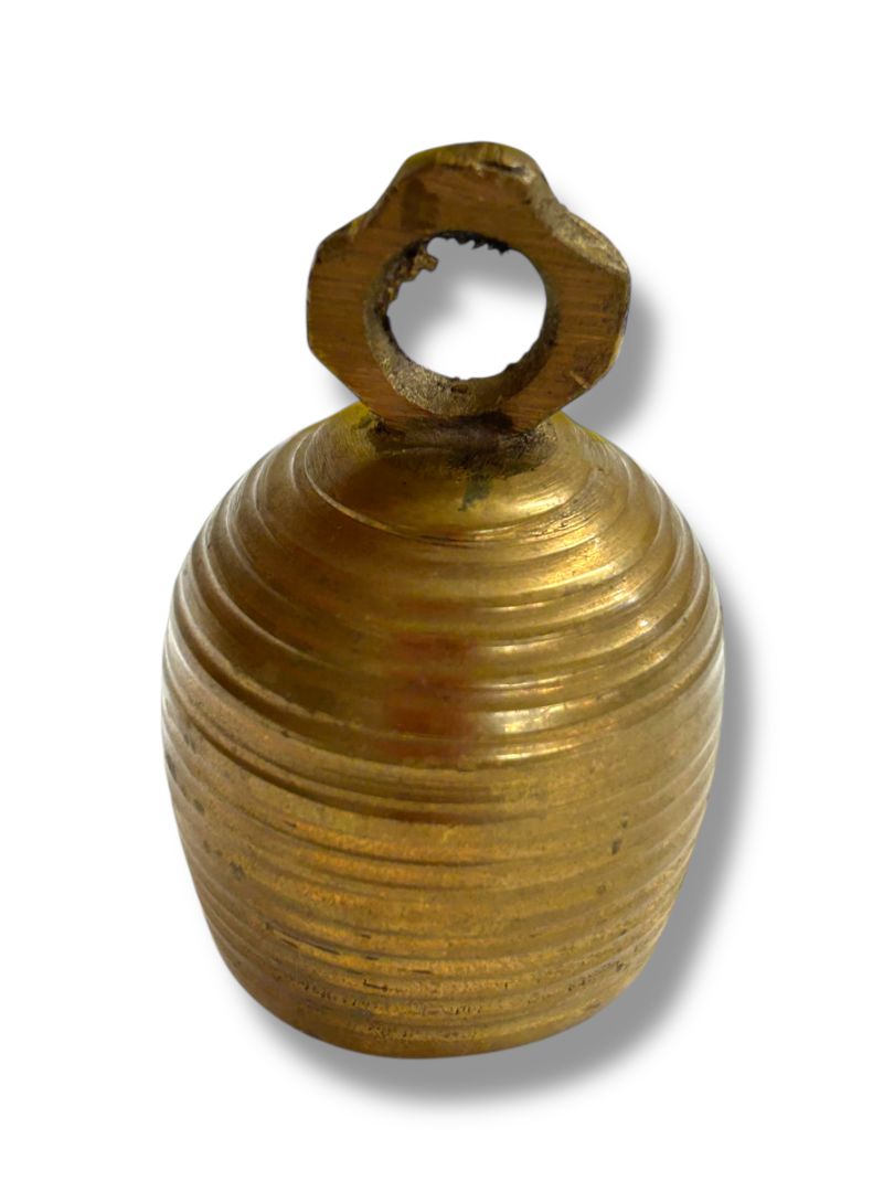 Vintage Hanging Brass Bell Small 2"h Ringing Ornament
